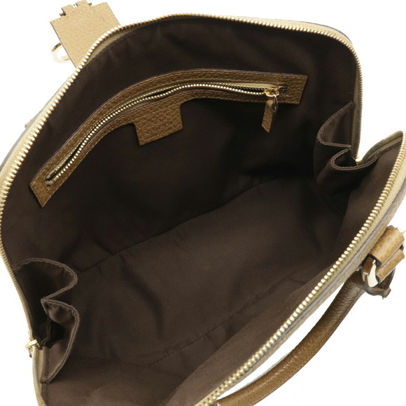 GUCCI G Handbag Tote Bag Embossed Leather Camel 145822 - Picture 5 of 8